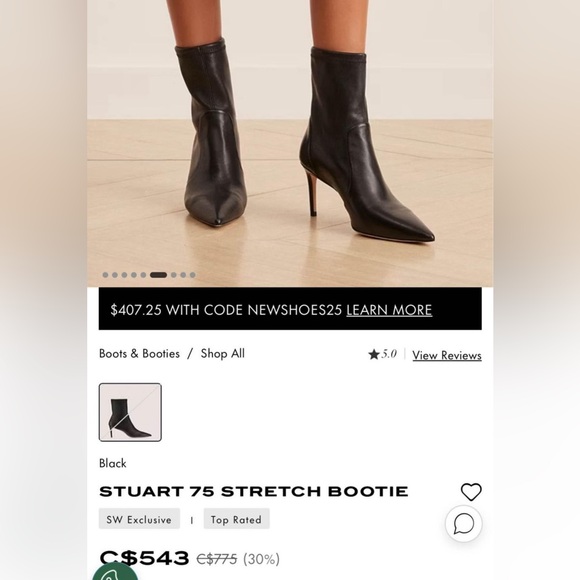 Stuart weitzman 75 leather stretch booties - Picture 4 of 9